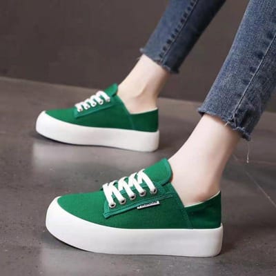 Canvas Schoenen Dames Ins Tide Jaar Lente en Herfst Nieuw Zwart Plat Casual Board Schoenen Lelijk Schattig Twee Manieren om te Dragen Enkele Schoenen 40 gray