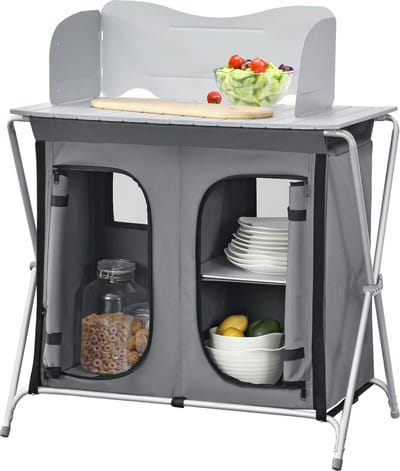 Campingkast opvouwbaar 104,5x80x50,5 cm donkergrijs