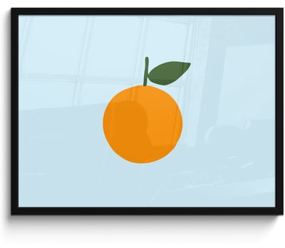 Poster in lijst - Fotolijst 70x50 cm - Posters - Fruit - Sinaasappel - Oranje - Posterlijst zwart - Decoratie - Wanddecoratie woonkamer - Muurdecoratie slaapkamer