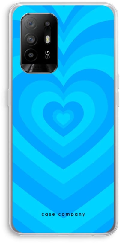 Case Company® - Hoesje geschikt voor Oppo A94 5G hoesje - Hart Blauw - Soft Cover Telefoonhoesje - Bescherming aan alle Kanten en Schermrand