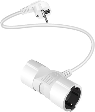 SnelShoppen - DKTYGER Verlengkabel Dubbele Stekker 2M - Meervoudige Stekkerdoos 2-Voudig met Flexibele Kabel - Stroomverlengkabel Max 3500W - Duits Co