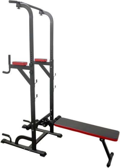 Krachtstation - Home Gym - Full Body Workout - Veelzijdige Oefeningen - 82 x 142 x 237 cm - Zwart