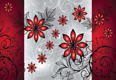 Fotobehang Flowers Floral Pattern | XL - 208cm x 146cm | 130g/m2 Vlies