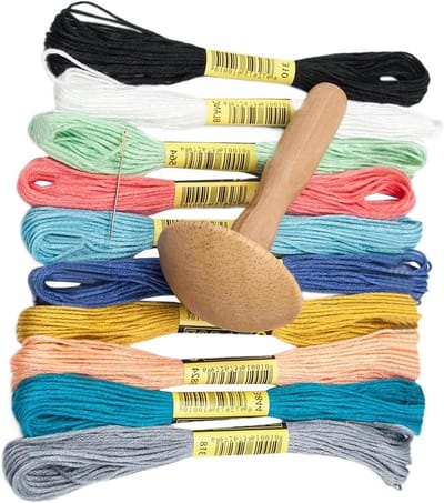 Houten Naaihulp - Reparatie Paddenstoel - Kleding Herstellen - Traditioneel Ontwerp - 16 x 16 x 3 cm - Houtkleur
