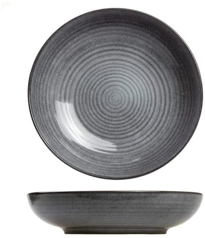 Cosy & Trendy Diepe Borden Kentucky Grey - 4 Stuks ø 22 cm - Aardewerk - Vaatwasser-, Magnetron- & Ovenbestendig