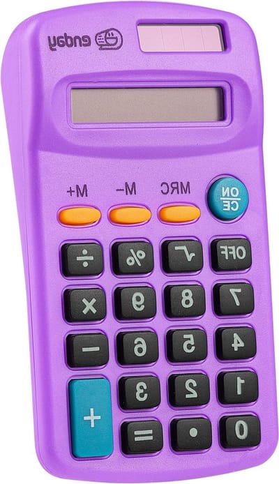 Rekenmachine Paars - Basis Calculator - Dagelijkse Berekeningen - Zonne- en Batterijvoeding - 8 Cijfers - Paars
