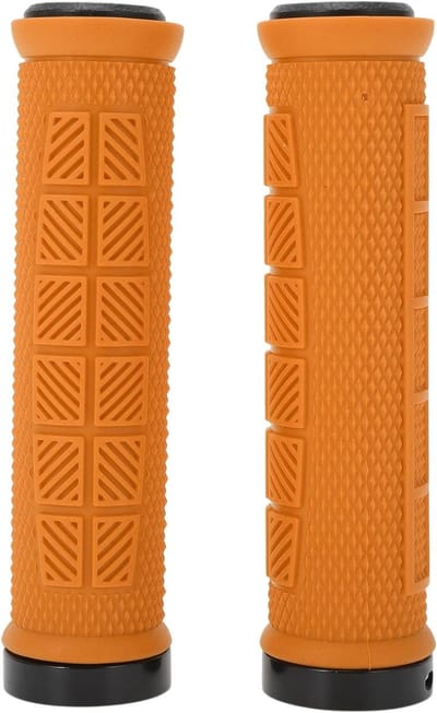 Ergonomische antislip fietshandgrepen in oranje, 1 paar, 133 mm, geschikt voor 22,2 mm stuur, ideaal voor mountainbike en racefiets, comfortabel en duurzaam