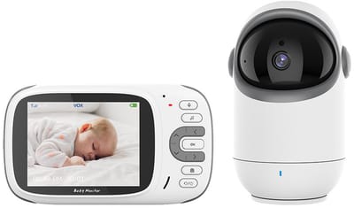 OnmiMartBabyfoon - Babyfoon met camera - Op afstand bestuurbaar - Video & Audio - Baby monitor-Premium Baby Monitor-3.2 Inch LCD Baby Monitor--Tweerichtings-intercom - Bevat 8 slaapliedje