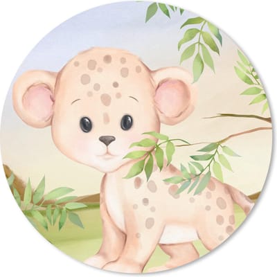 Muismat rond 20x20 cm - Mousepad Luipaard - Jungle - Bladeren - Ronde muismatten