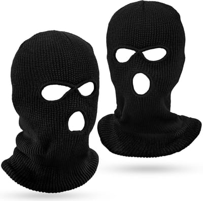 NTHProducts - Balaclava - Winter - 2 Stuks - Zwart - Outdoor Sports - 3 Holes - Geschikt voor Mannen en Vrouwen