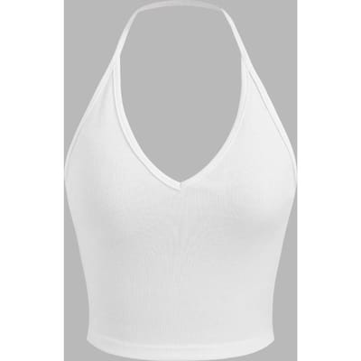 Halter Neck Jersey Crop Top