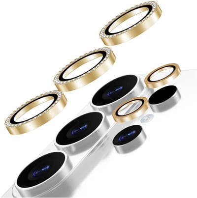 AVY Camera Lens Protector Rings | Geschikt voor Samsung Galaxy S26 Ultra | Camera Lens Protector Glas | Schokbestendig | Krasbestendig | met Applicator | Diamant Goud