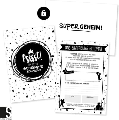 Contract | Ons Sinterklaas geheimpje | Het grote geheim van Sinterklaas | Suede design A5 kaart