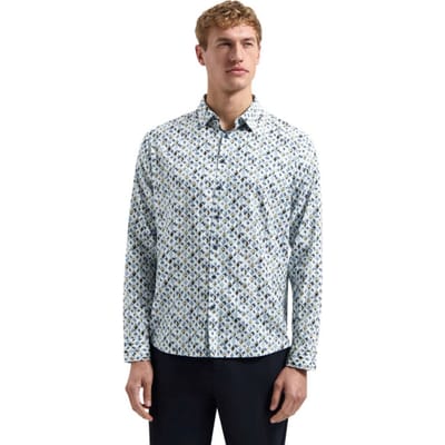 No Excess Overhemd Allover Printed Blue  M