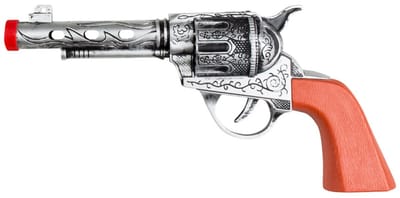 Boland Pistool/revolver - zilver - 20 cm - kunststof - western thema - verkleedaccessoire