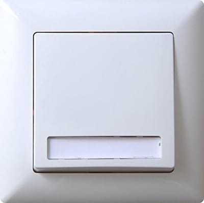 Deurbel met naamplaatje - Belknop inbouw - Bezoekers Ontvangen - Inbouw montage - 82 x 82 mm - Wit