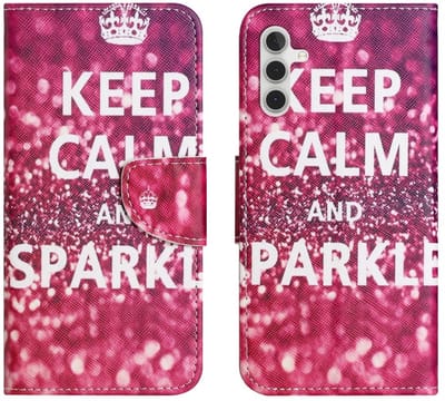 Coverup Hoesje - Geschikt voor Samsung Galaxy A56 Hoesje - Coverup Book Case - Keep Calm and Sparkle