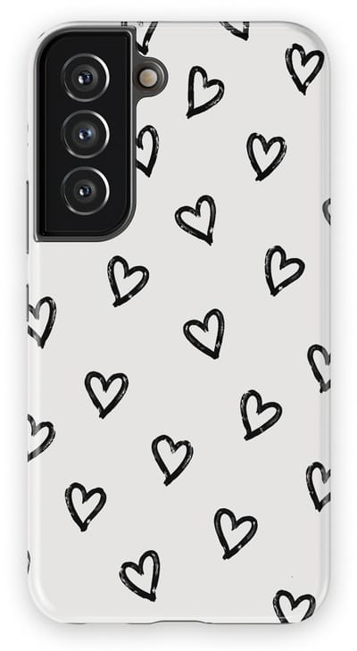 Tough Hoesje met Hartjes Samsung Galaxy S22 | Little Love Tough Case Geschikt voor Mag | Hartjes Print Backcover Samsung Galaxy S22 Mono Hearts