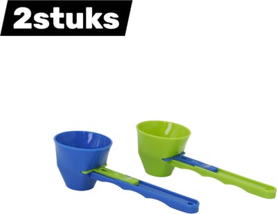 2stuks - Lepel - Schuifontwerp - Lekvrije lepel - Morsvrije lepel voor koffie en poeders - Geschikt voor blikjes en conservenblikken - Diverse kleuren - Blauw + Groen