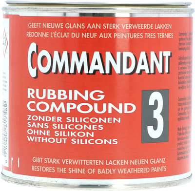 Commandant Rubbing Compound 3 - Grof polijstmiddel - Hoge polijstende werking – Alleen handmatig gebruik - Niet voor nieuwe of goed onderhouden lak - 500gr