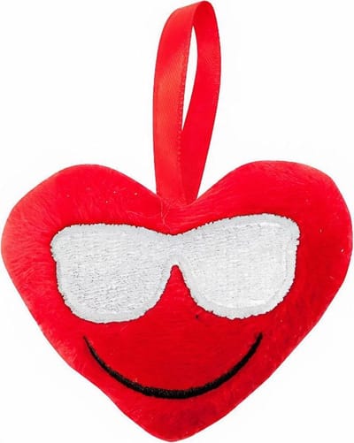 Verhaak Sleutelhanger Hartje Bril 6,5 Cm Rood