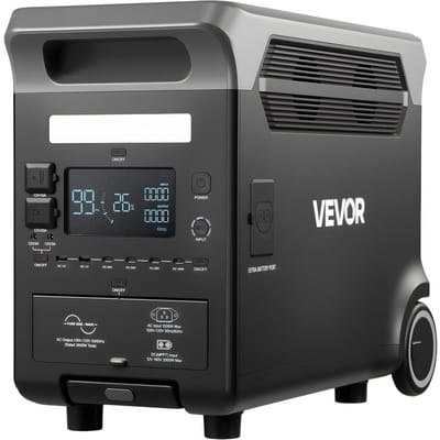 Station d'énergie portable, Station d'énergie 3600W 3840Wh Générateur solaire avec 10 ports de sortie et puissance d'entrée réglable, Batterie LiFePO4 extensible de secours