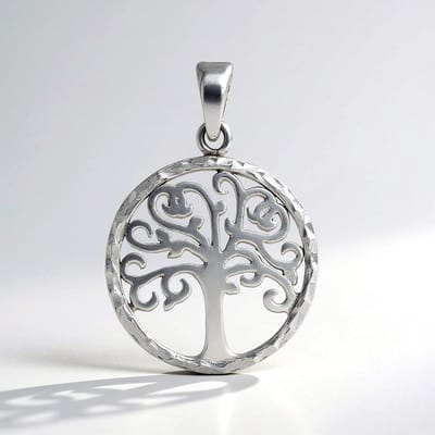 Cavill - Zilveren Hanger Levensboom - 925 Sterling Zilver Gerhodineerd - Filigraan Design - Lichtgewicht & Stijlvol - 25x16.5 mm - Dames Sieraad