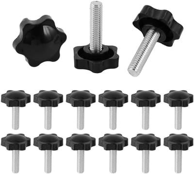 12 Stuks Sterkop Schroeven met Handvat, M8×30mm Klemknop, Vleugelschroeven voor Machines, Meubels en Gereedschap