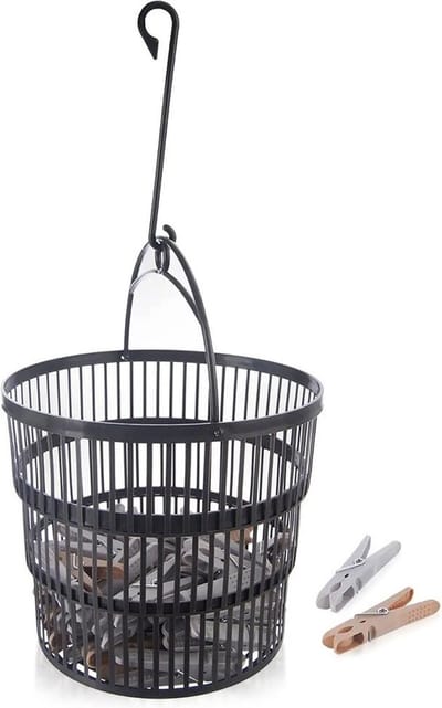 Wasknijpers in Opvouwbare Mand 50 stuks - Set - Wasgoedknijpers - Knijpers voor Wasrek - Laundry