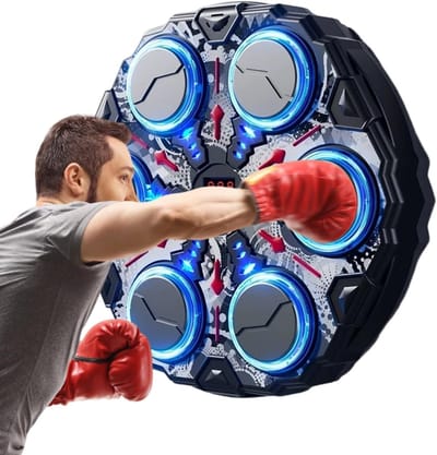 Muziek Boksmachine - Fitness Trainer - Thuis Sporten - Slimme Muziek Interactie - 80 kg Capaciteit - Zilver