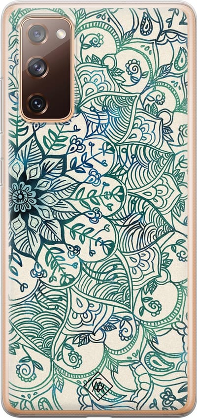 Casimoda® hoesje - Geschikt voor Samsung S20 FE - Mandala Blauw - Backcover - Siliconen/TPU - Blauw