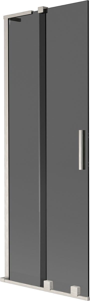 Mexen Velar L badwand scherm 2-vleugelige schuifdeur 70 x 150 , grafiet, geborsteld nikkel - 896-070-003-41-97
