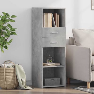 vidaXL - Hoge - kast - 40x42,5x124 - cm - bewerkt - hout - betongrijs
