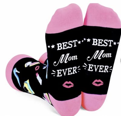SilverAndCoco® - Beste Moeder Sokken / Gekke Vrolijke Foute Kleding / Leuke Grappige Dikke Warme Vrouw Mama Socks / Verjaardag Geschenk accessoires Sok Outfit Katoen / Vrouwen Sinterklaas Schoen Kerst Cadeau met Tekst - Best Mom