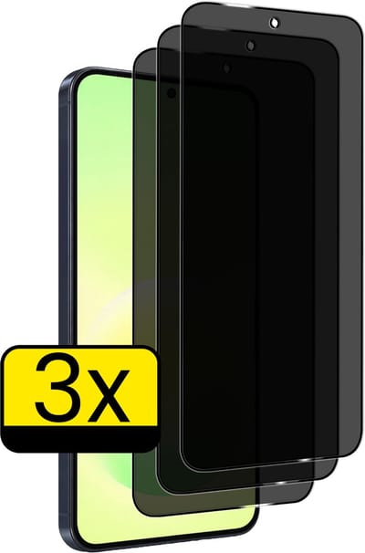 Screenprotector - Geschikt voor Samsung Galaxy A57 - 3 Stuks - Privacy Filter - Beschermglas - Gehard Glas - Tempered Glass - Screen Protector