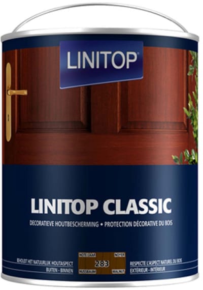 Linitop Classic -  Beits - Decoratieve beschermende beits  - Notelaar - 283  - 2,50 L