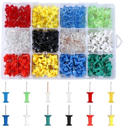 Dailygoods - Push Pins Set van 720 - Duimspijkers in 12 Kleuren voor Kantoor en School
