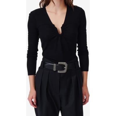 IRO Paris Hallya Top Black Size: XS | Long-Sleeved Tops Outlet | Dames | Zwart