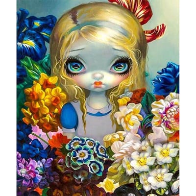 Peinture diamant thème fille de dessin animé, mosaïque 5D, broderie complète, point de croix, à faire soi-même 20X30CM brown
