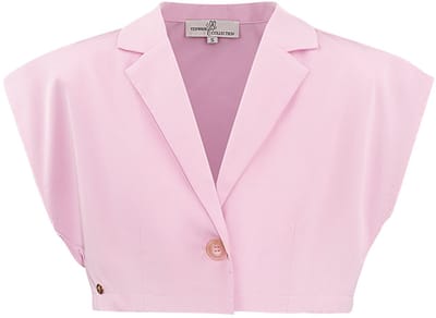 Geraffineerde Mouwloze Top in Elegante Jasstijl - Roze - Maat M