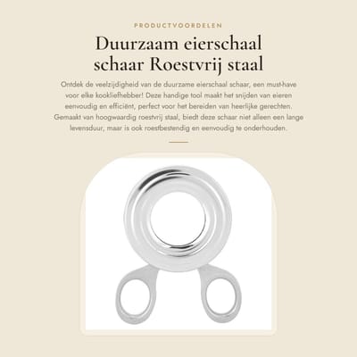 Dailygoods- Eierschaal Schaar Roestvrij Staal - Ei Snijder - Vaatwasserbestendig - Duurzaam - Ergonomisch Ontwerp - Gemakkelijk te Reinigen