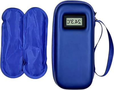 Reiskoelbox - Koeltas - Buitenactiviteiten - Digitale temperatuurweergave - 22 x 10 x 6 cm - Blauw