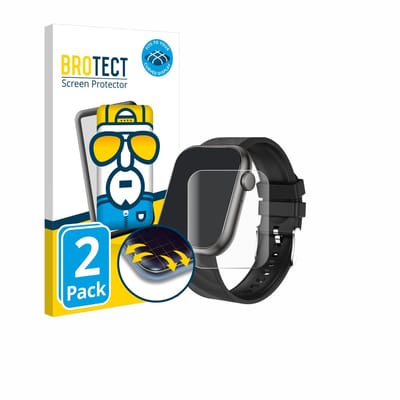 BROTECT - Screenprotector voor walkbee Smartwatch 1.96" - Folie Beschermfolie transparant volledig dekking - 2 Stuks