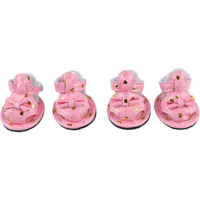 Sandales pour Chien Respirantes Antidérapantes Réglables avec Design Nœud Imperméables Été Chaussures pour Chien avec Crochet 200m 656.17ft 0.2mm Diameter rose