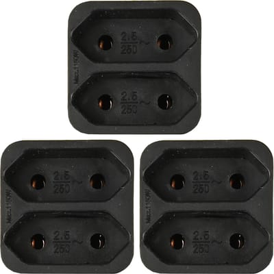 Benson Stopcontact splitter - 3x - duo - zwart - voor 2 platte stekkers - verdeelstekkers