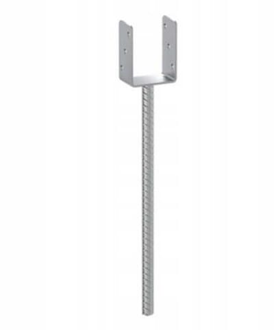 Domax Serie - Verzinkte Paalhouder - 121x628x124mm - Staal - Voor Betonmontage