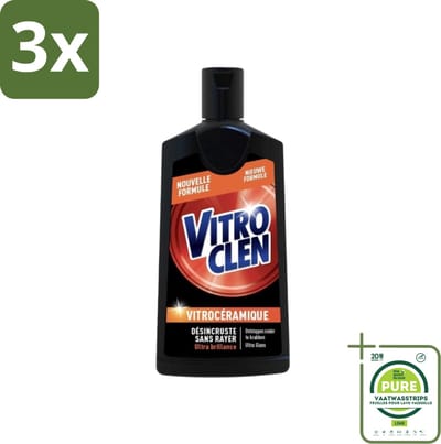 3 x Vitroclen - Kookplaatreiniger - Keramisch & Inductie - Ultra Glans - 310 ml - Grootverpakking - Kookplaat Reiniger - Keramische Kookplaat - Inductie Kookplaat - Ultra Glans - Kookplaat Schoonmaken