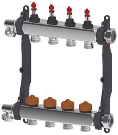 Roth Thermaset verwarmingscircuitverdeler RVS met DFA HK 9 1" IG/afsluitbaar, 1135010019