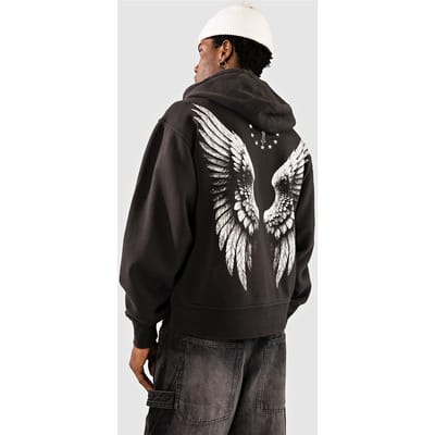 Ninth Hall Silverscreen Spirit Boxy Zip Hoodie zwart
