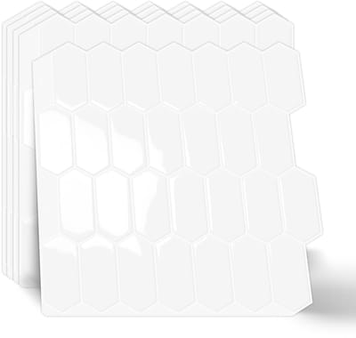 Dailygoods- Tegelstickers 3D-zelfklevend - Lange Zeshoekige Tegelstickers - Wandtegels - Keuken/Badkamer - 10 Vellen - 30,5x30,5 cm - Wanddecoratie
